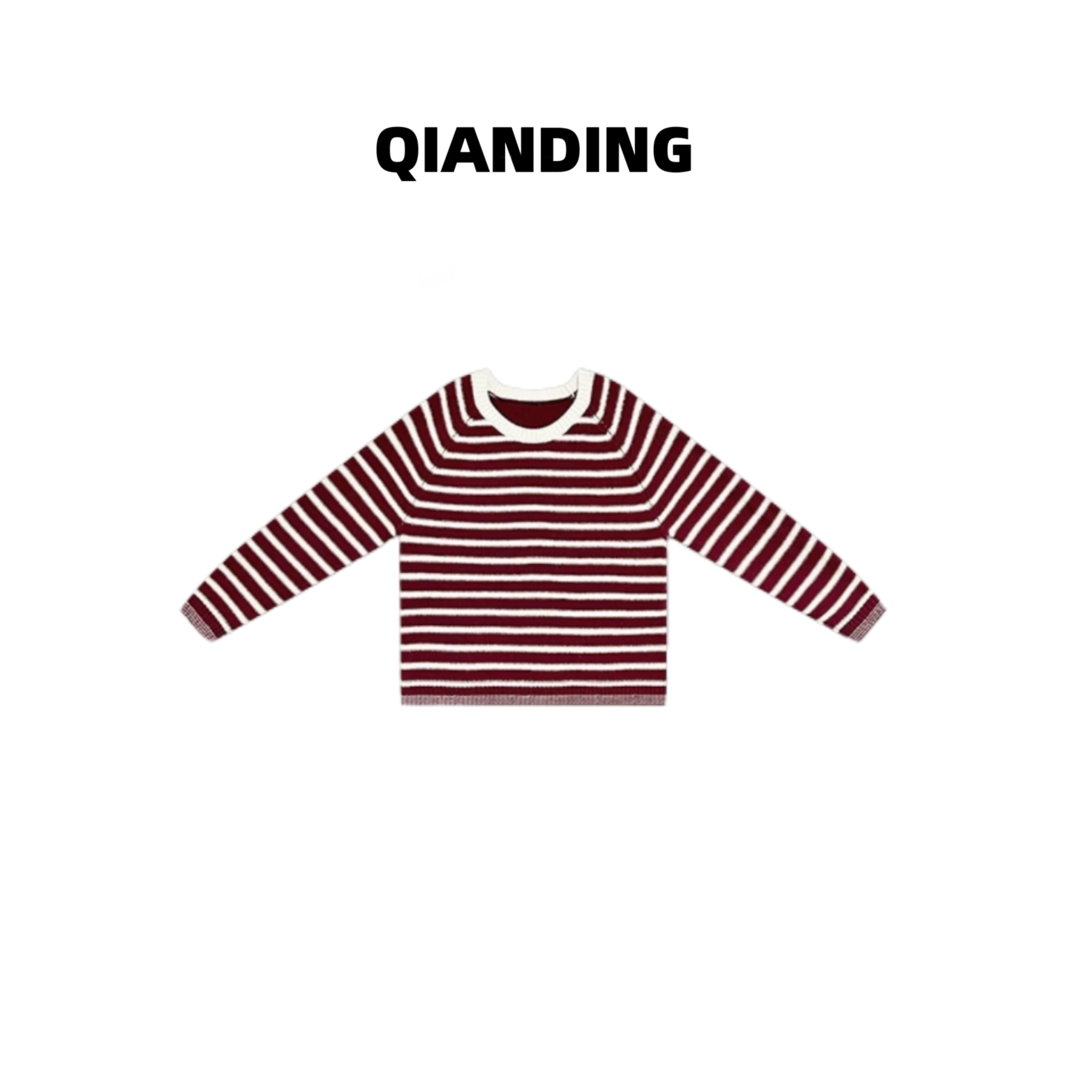 【QIANDING】2024新款“蝴蝶背'轻奢极简新款百搭潮流宽松毛衣248026