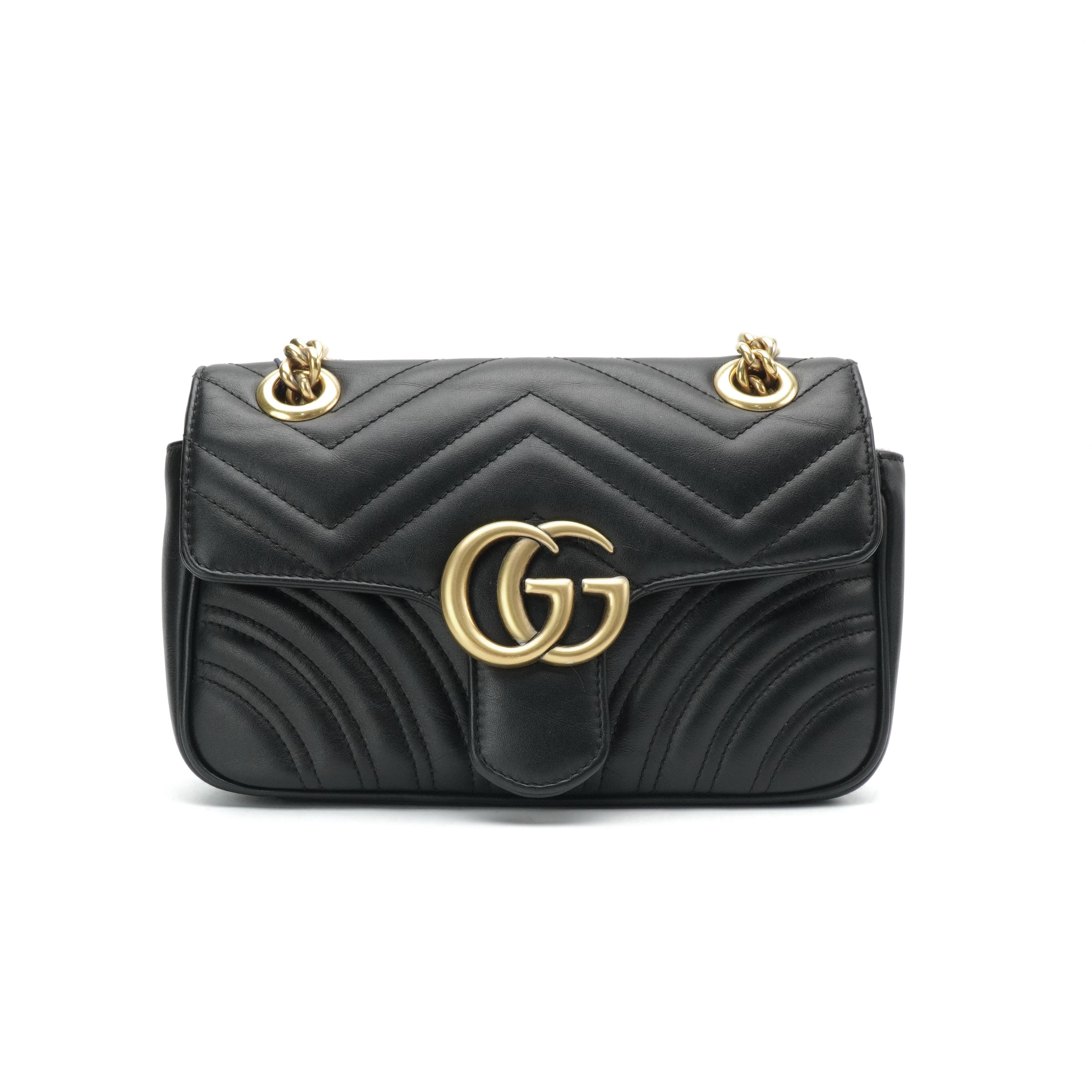 95新 GUCCI/古驰 Gucci古驰马蒙22黑金链条 1011