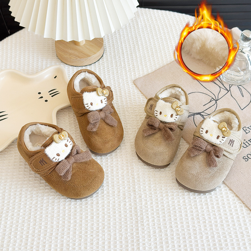 22-33kt猫女童鞋大棉鞋儿童加绒运动冬鞋冬勃肯鞋宝宝鞋学步软底