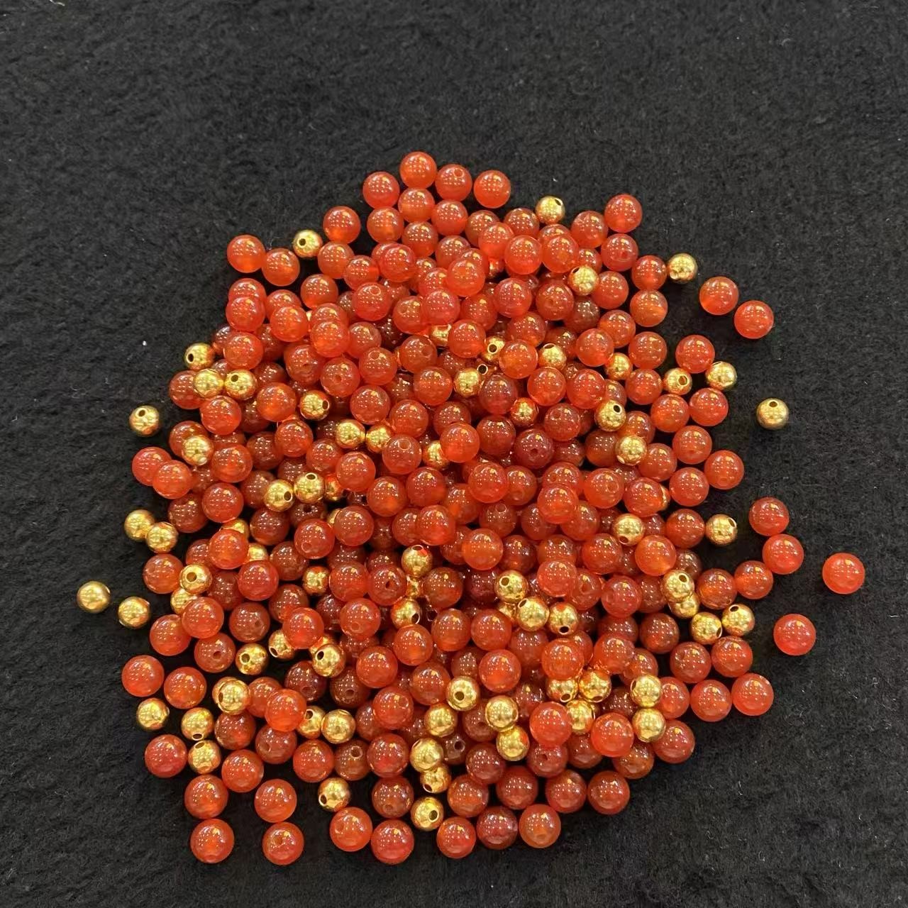 【小梁总】玛瑙珠珠DIY 足金5mm亮面金珠配件 （拍满35颗赠两世欢）
