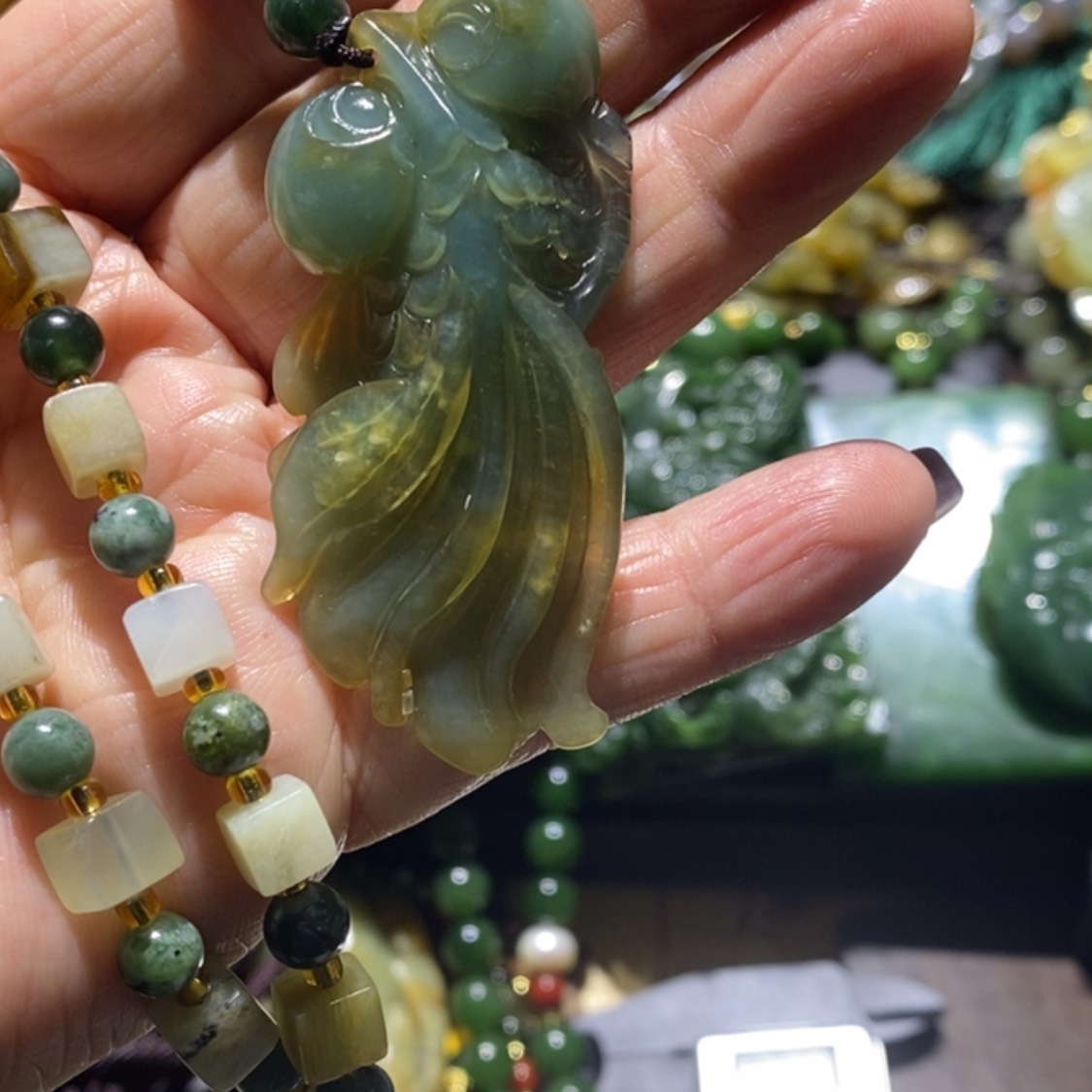 【闪购商品】岫玉毛衣链未镶嵌