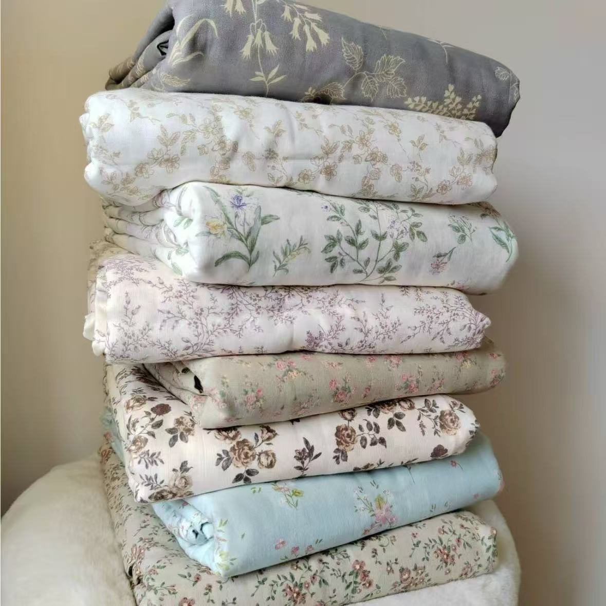 双层纱单双人四件套被套加厚床单四季可用被套一直播间讲解为准