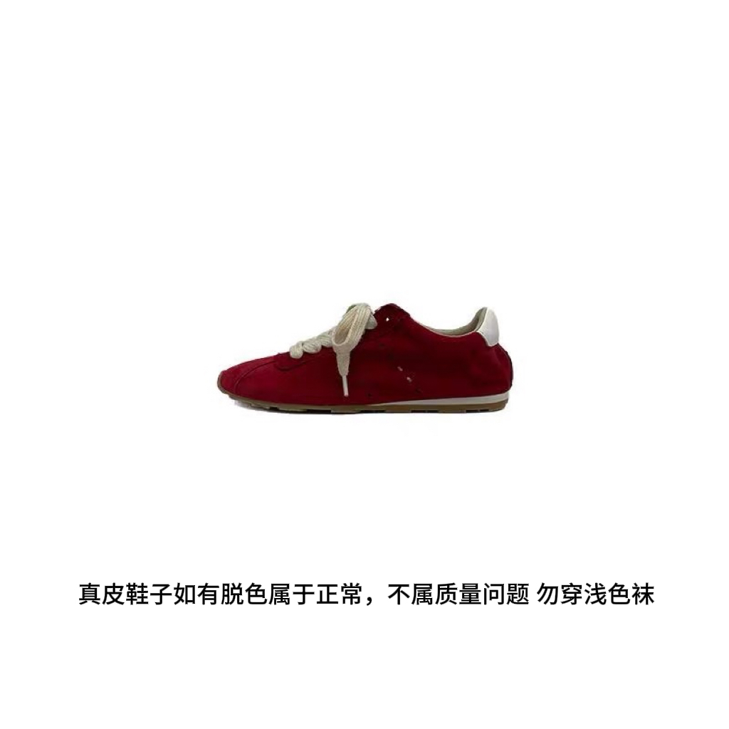 chen·陳【真皮】中国红系带羊皮德训鞋