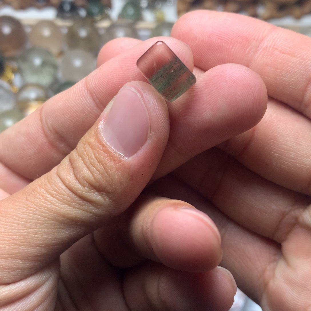 水晶珠宝半成品未镶嵌绿幽灵方糖