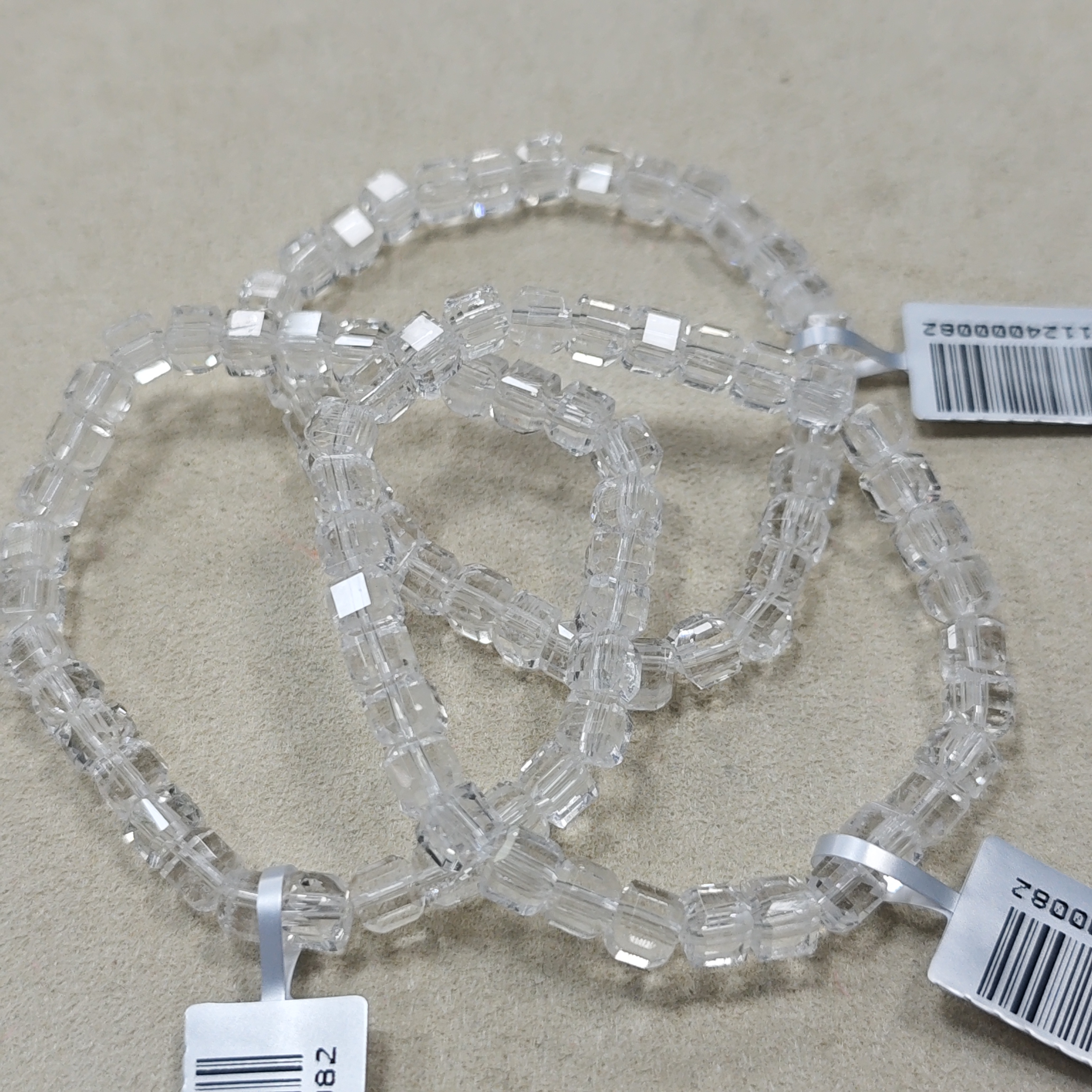 【书记甄选】天然白水晶方糖刻面单圈手链 多样性发一件 YW3042