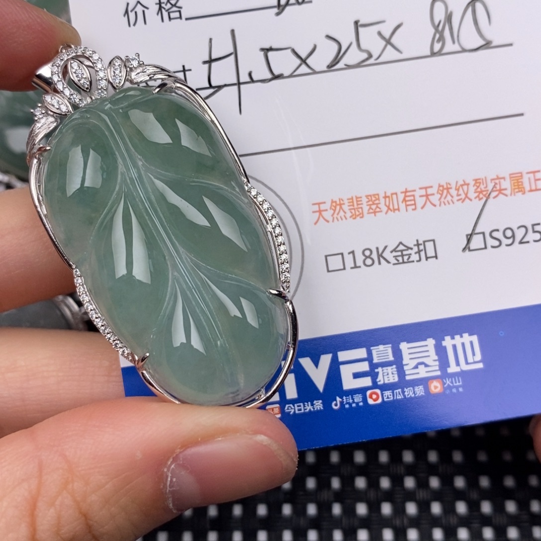 常****翡翠银S925镶嵌颈饰