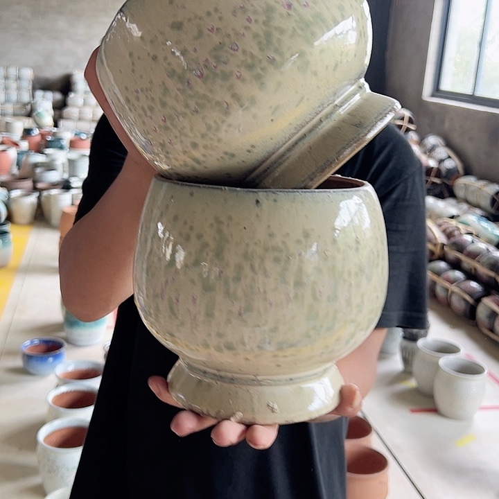 紫砂花盆高18口18