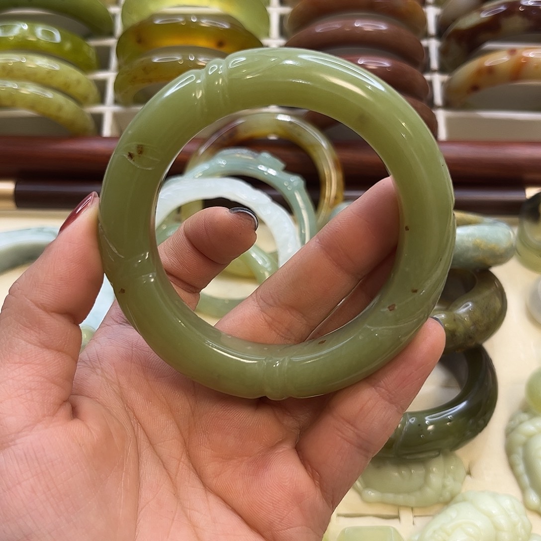 蛇纹石玉未镶嵌手镯10号58.6