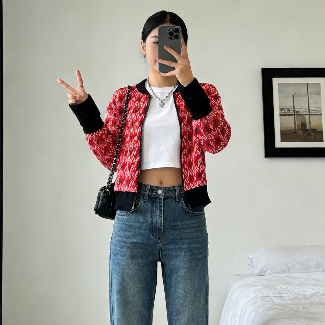 未使用 LouisVuitton/路易威登 A100276/未使用/红色针织外套/M码