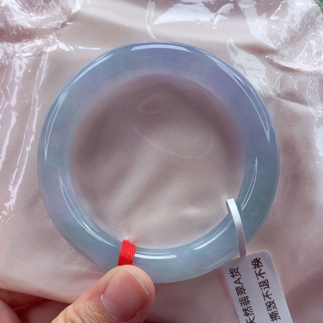 翡翠手镯（圆镯）未镶嵌莫奈花园 上手更好看 喵喵