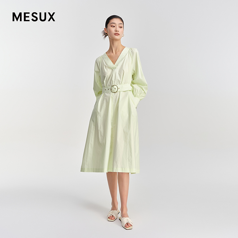 【诗语专享】衬衫长裙连衣裙