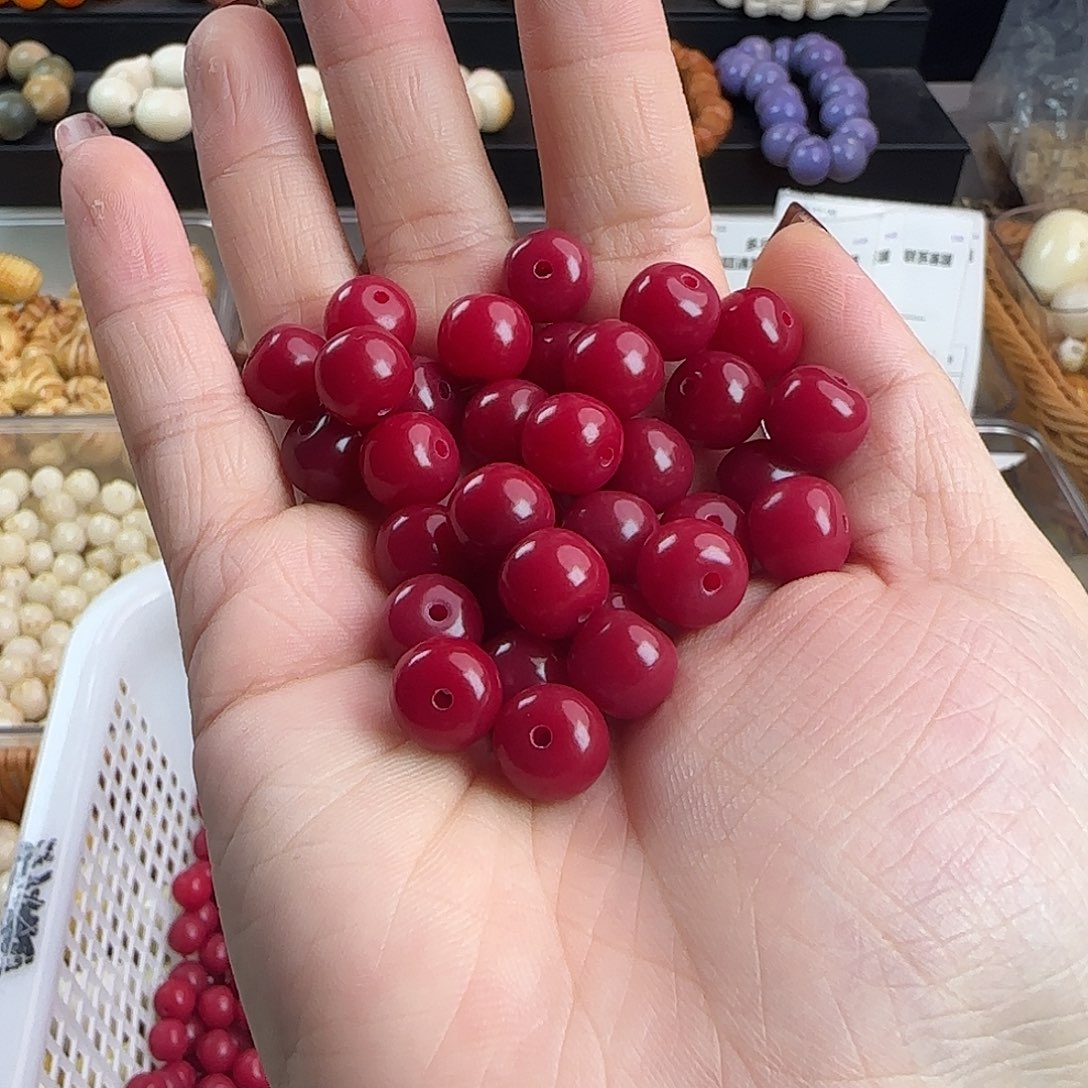 手串菩提根/象牙果卡10红桶500颗批发