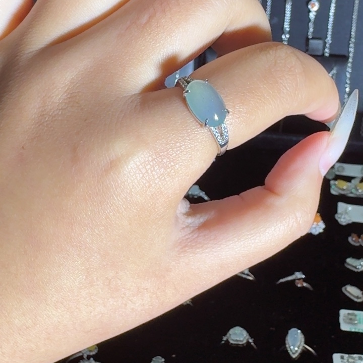 银S925镶嵌戒指翡翠