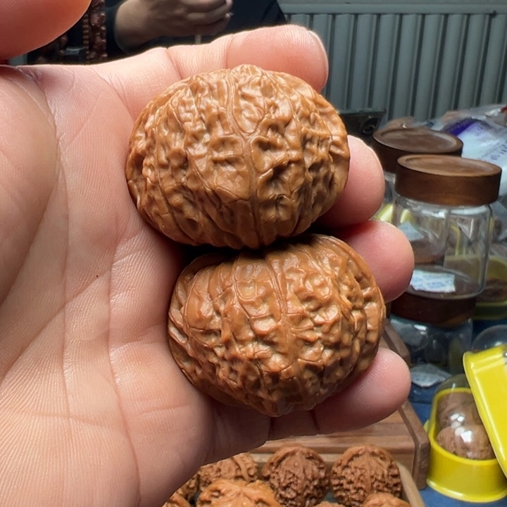 草***酱文玩核桃把件南瓜堆szt