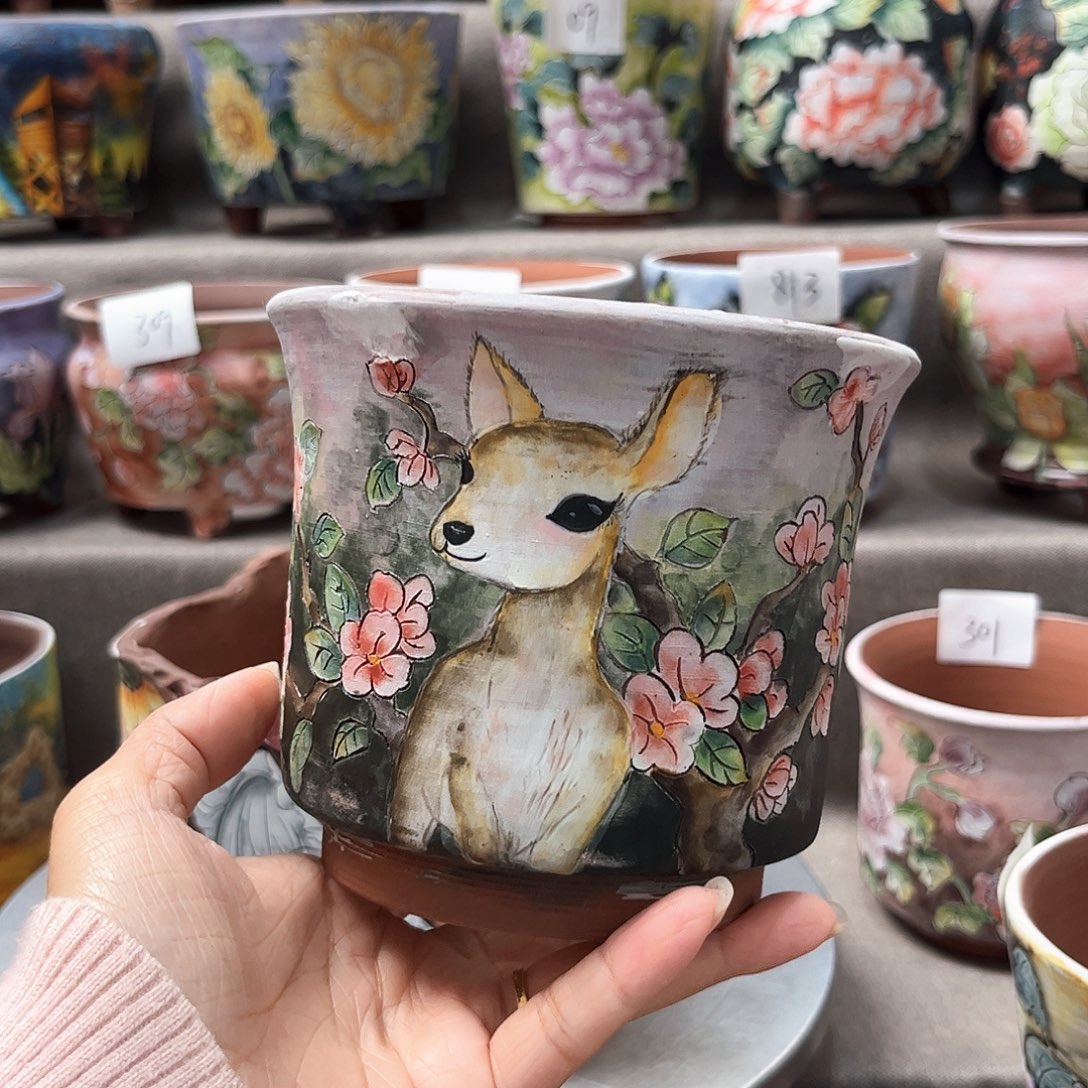 紫砂花盆微瑕福啊