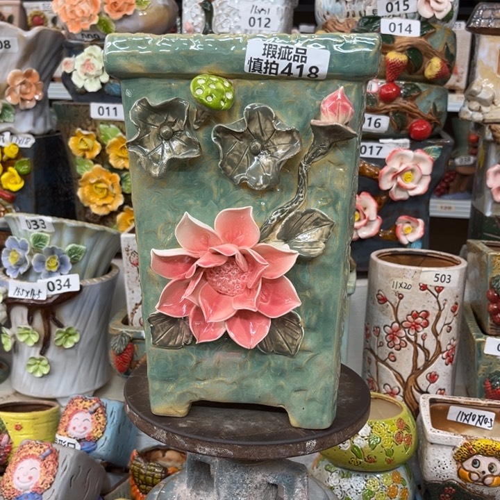 紫砂花盆粗陶材质多肉花盆418