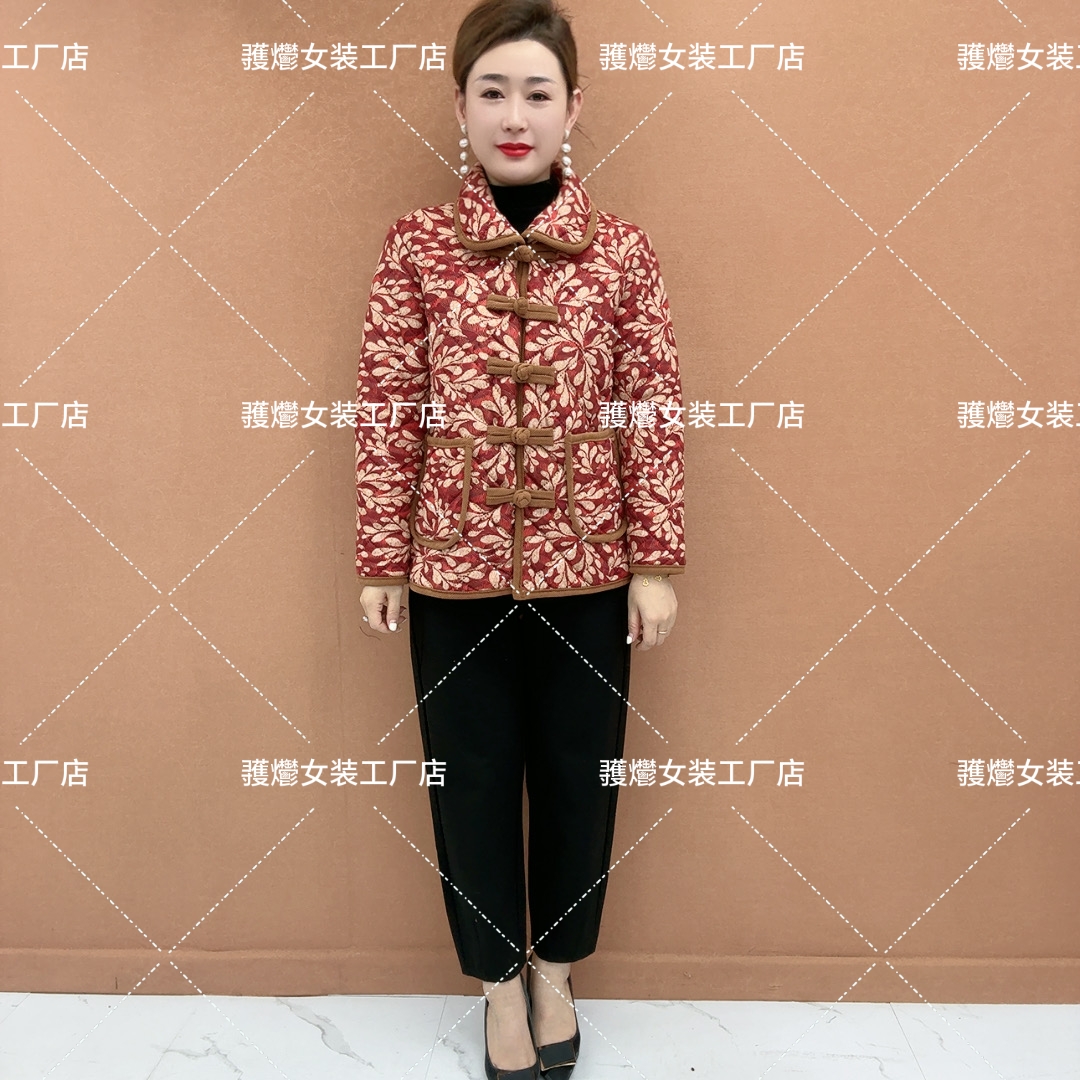 【工厂清仓直供】民族风中老年女装加绒保暖冬季棉衣棉服经典盘扣款