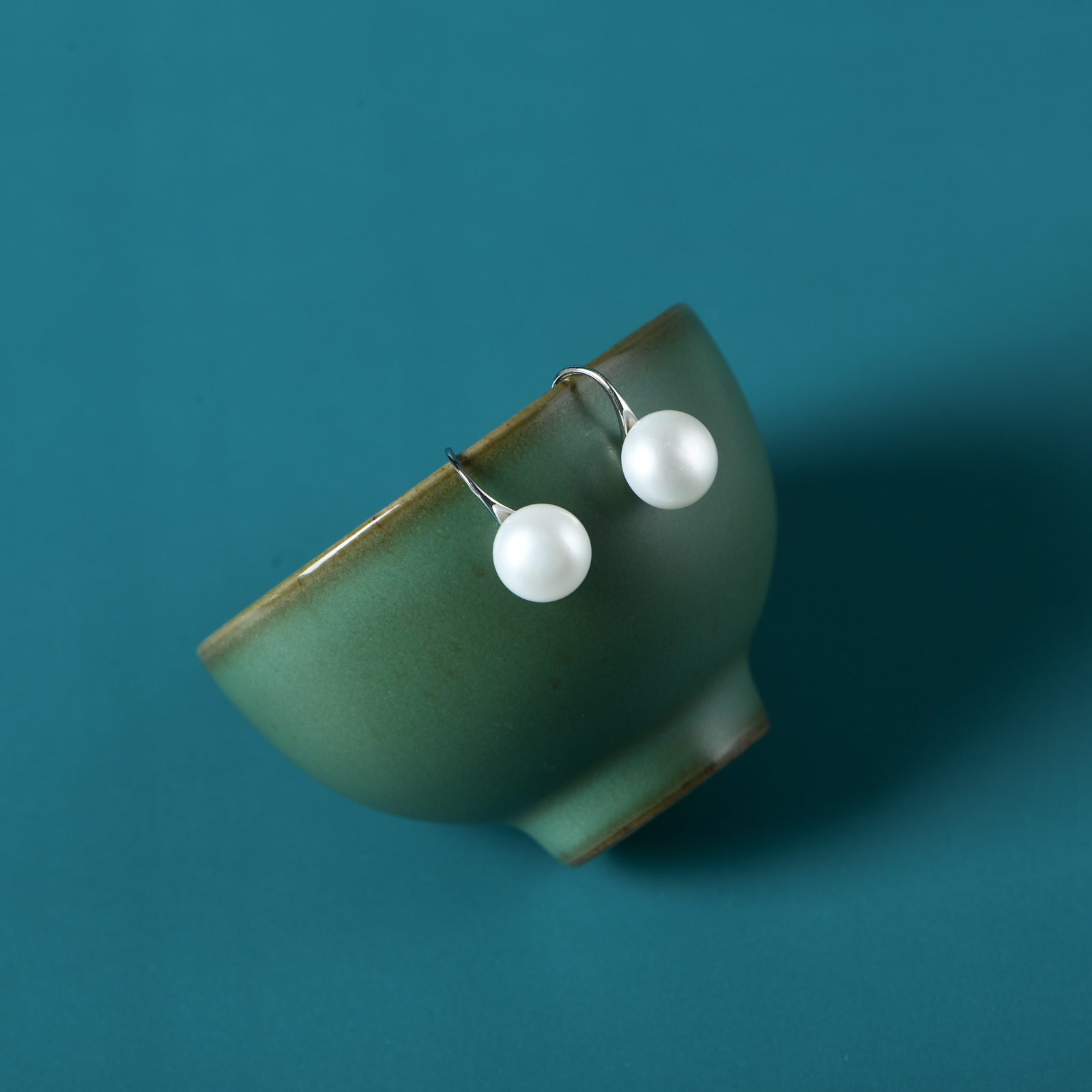 天然淡水精品珍珠珠耳坠一对S925银