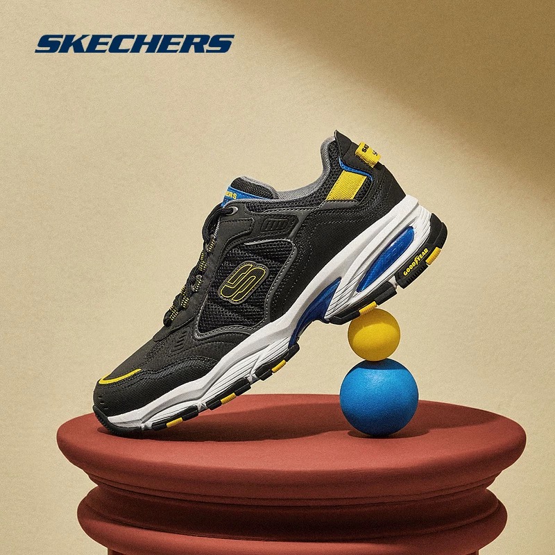 斯凯奇官方男鞋户外登山运动减震防水休闲鞋熊猫鞋老爹鞋237145