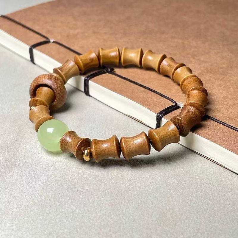 黄花梨竹节跑环单圈无礼盒496