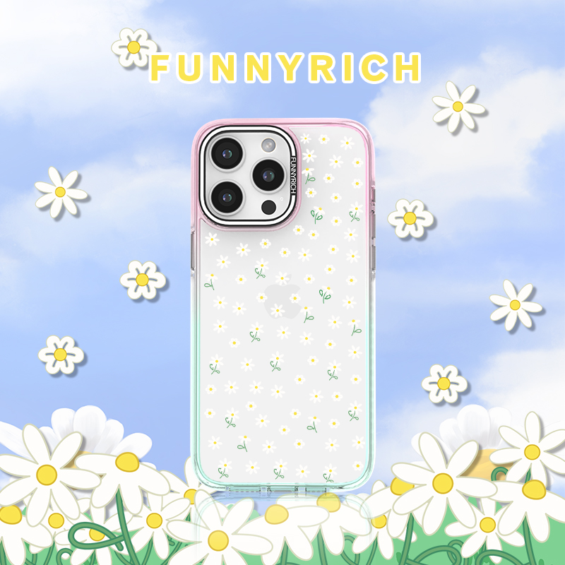 FUNNYRICH小花点点适用iPhone16ProMax手机壳渐变苹果15/14新款