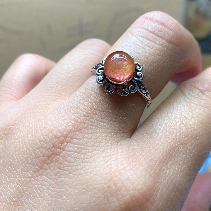 水晶水晶戒指银S925镶嵌