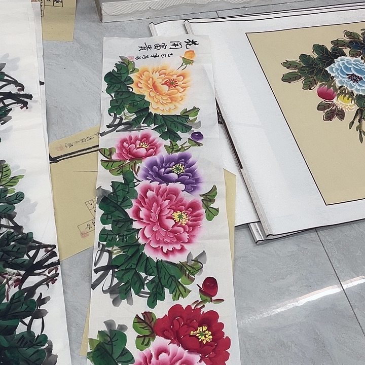 国画国画作品书法作品原稿四尺条床头