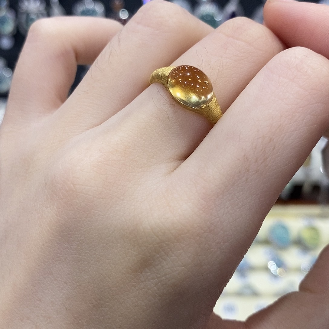 戒指银S925镶嵌黄晶