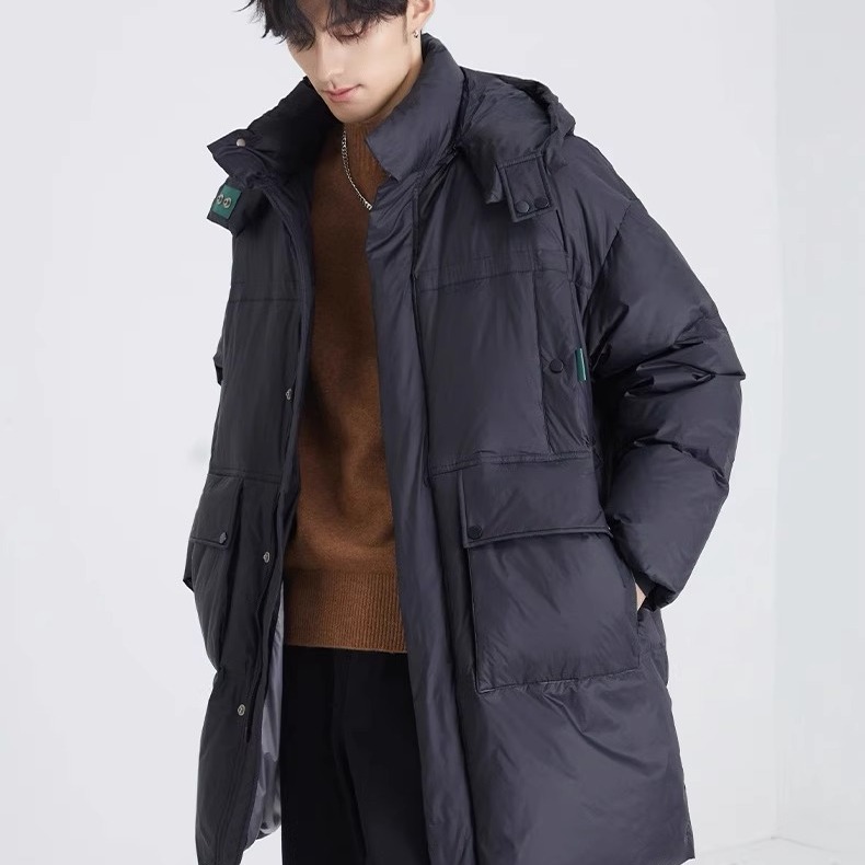 213克充绒！镇店之宝！杭州高货 90白鸭绒保暖男士中长款羽绒服潮