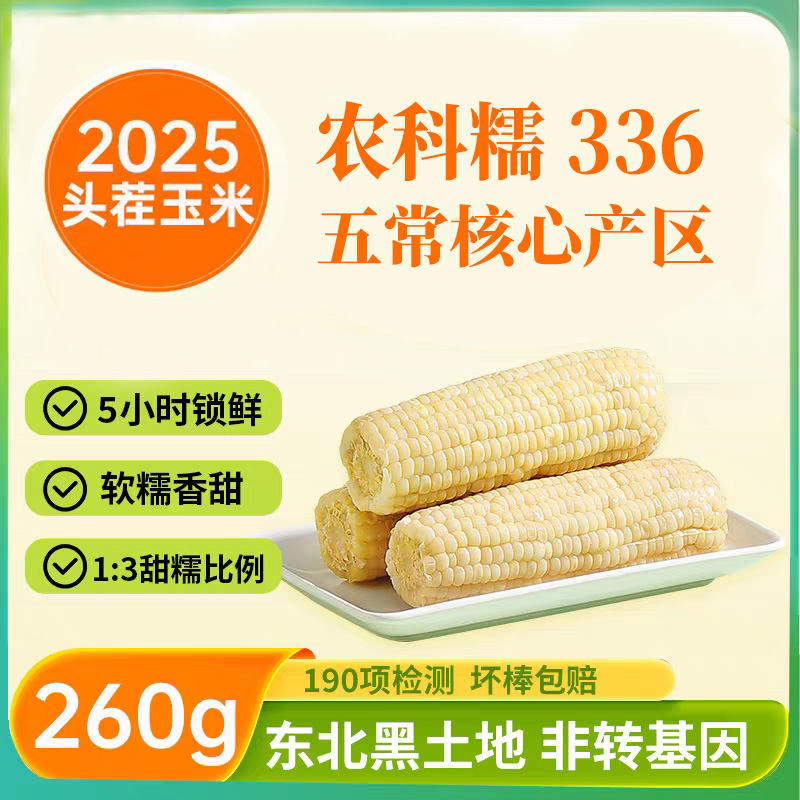 2025年农科糯336 东北甜糯玉米4支一等大棒