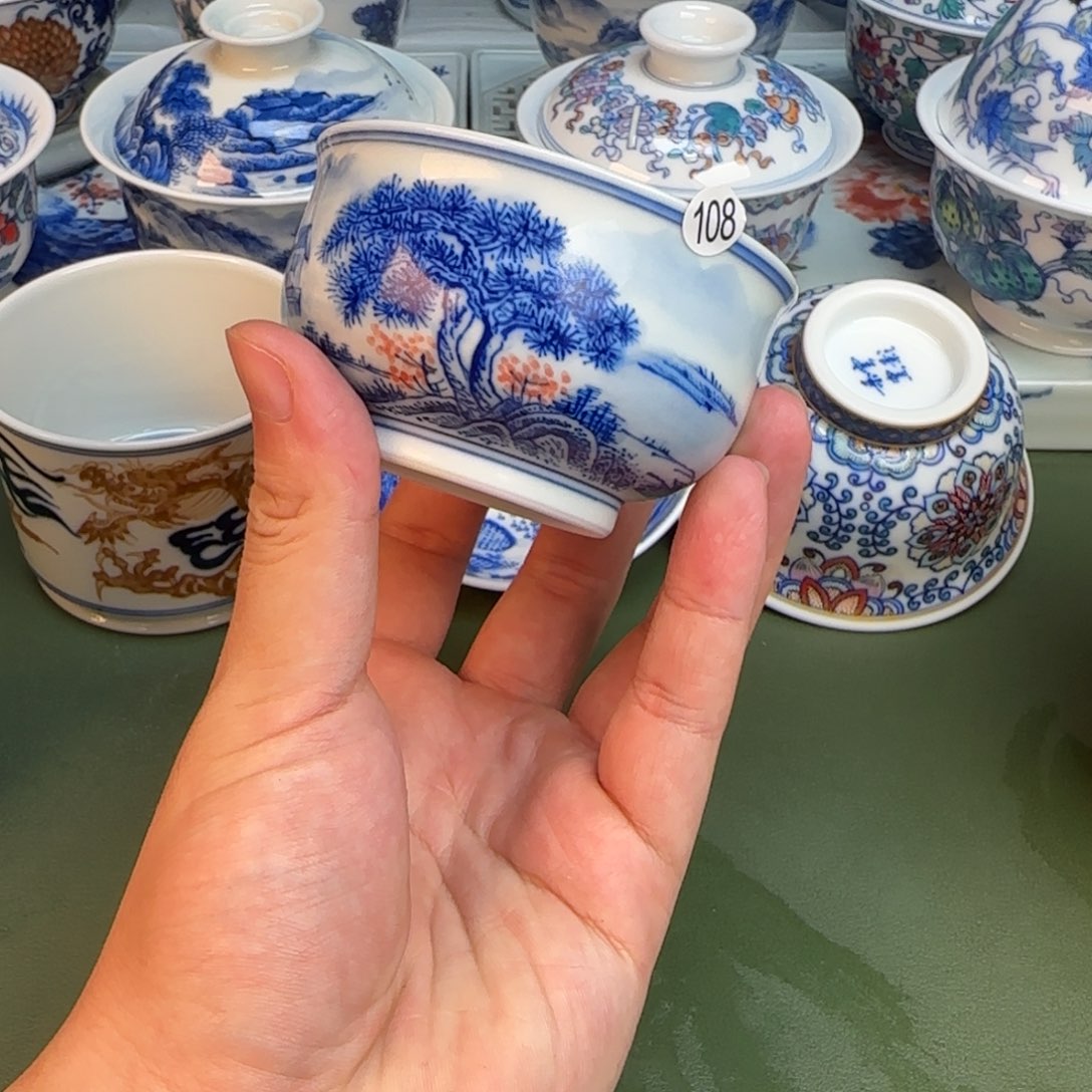 彦祖纯手工手绘茶具108