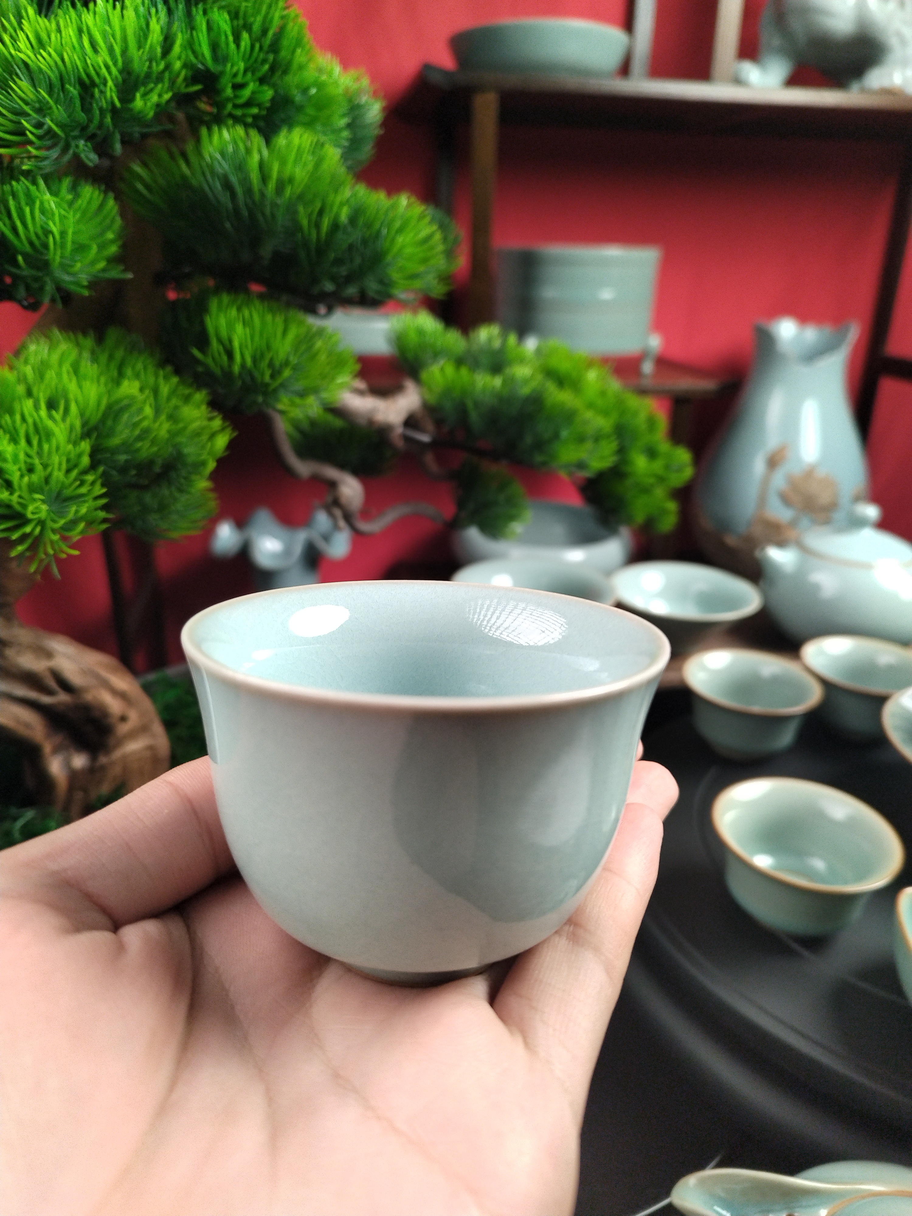 云尚汝瓷  天青大马蹄杯福利款无礼盒