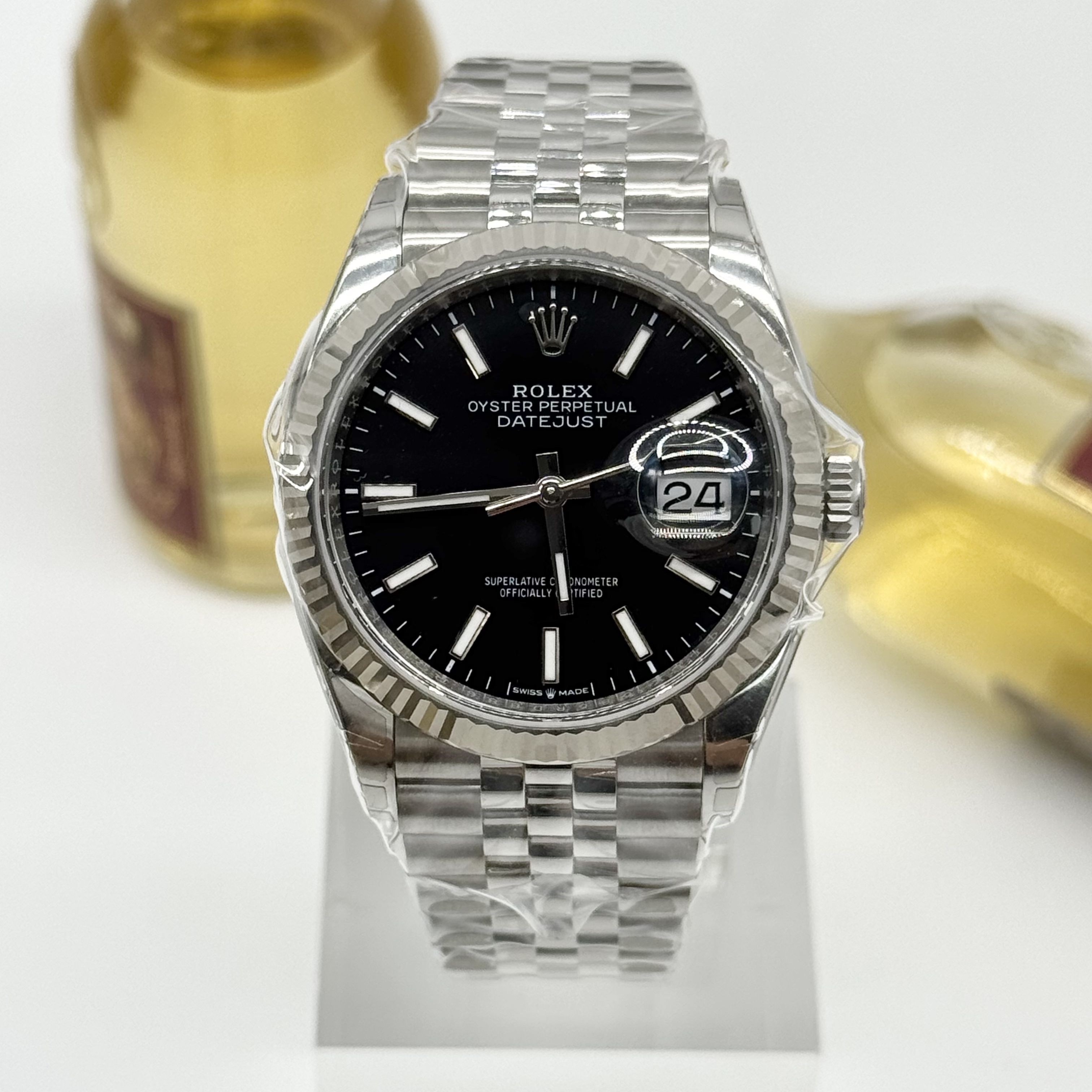 未使用 Rolex/劳力士 日志型 自动上链 精钢+白金 36mm 25 77400