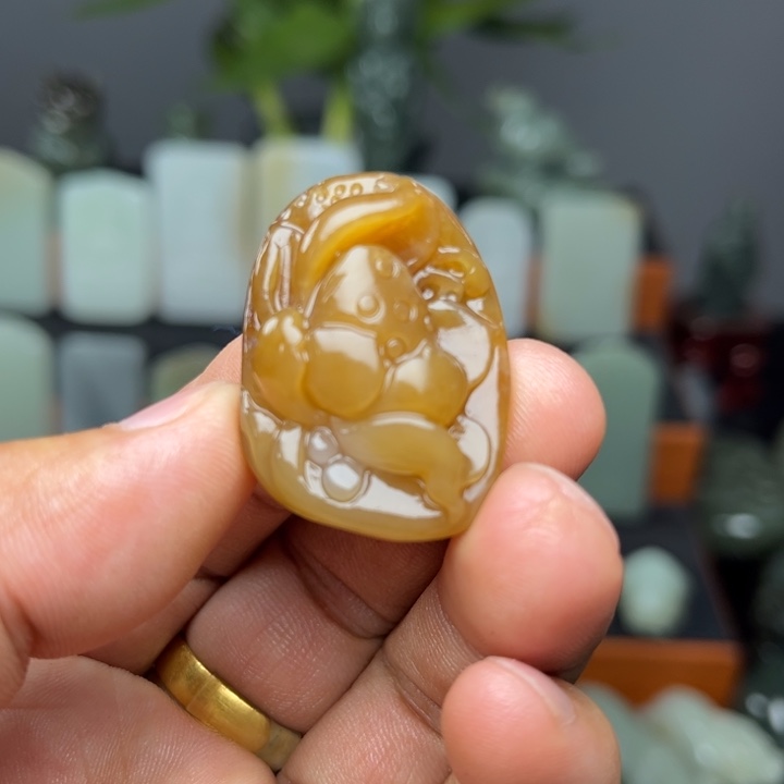 大***鸭和田玉未镶嵌挂件