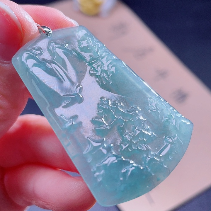 翡翠吊坠(不含链)银S925镶嵌