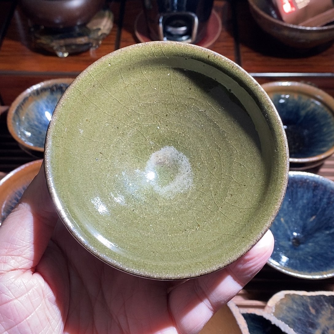 旺***矮茶盏通天龙窑柴烧玉子建盏(微瑕)