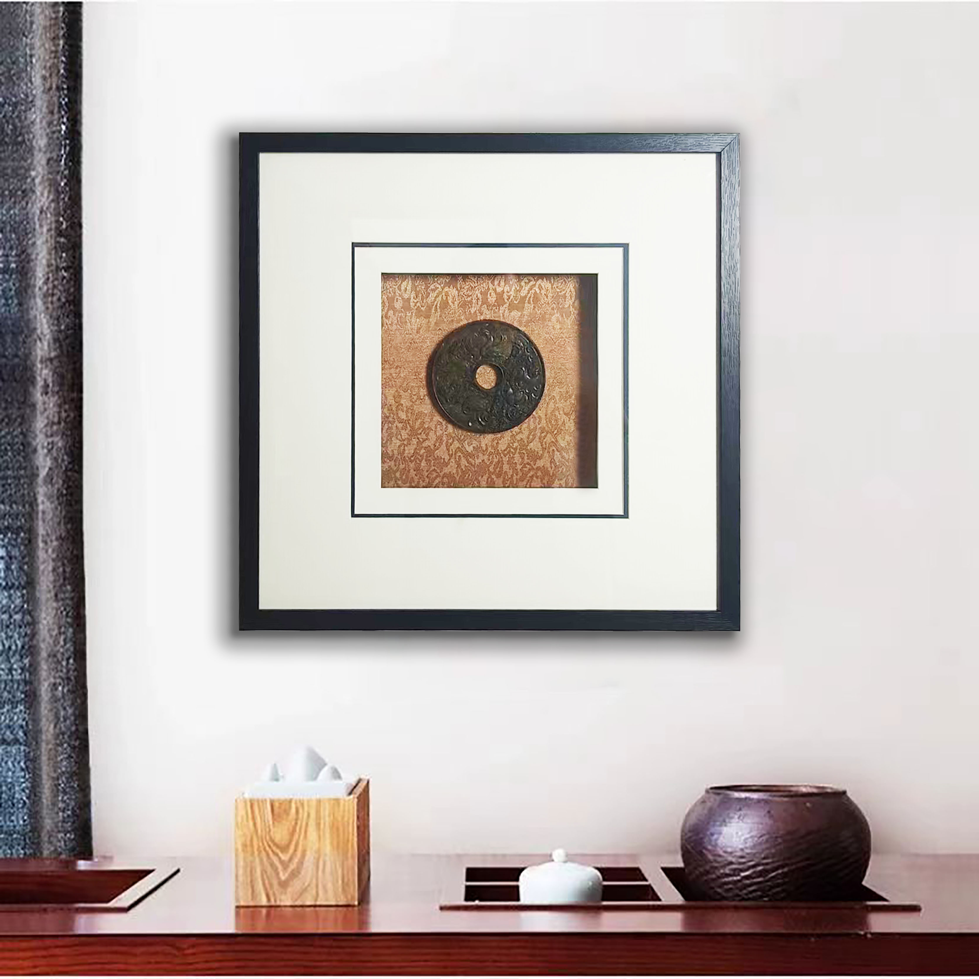 高档客厅墙面玄武朱雀玉石镶嵌实物立体装饰画挂画5050