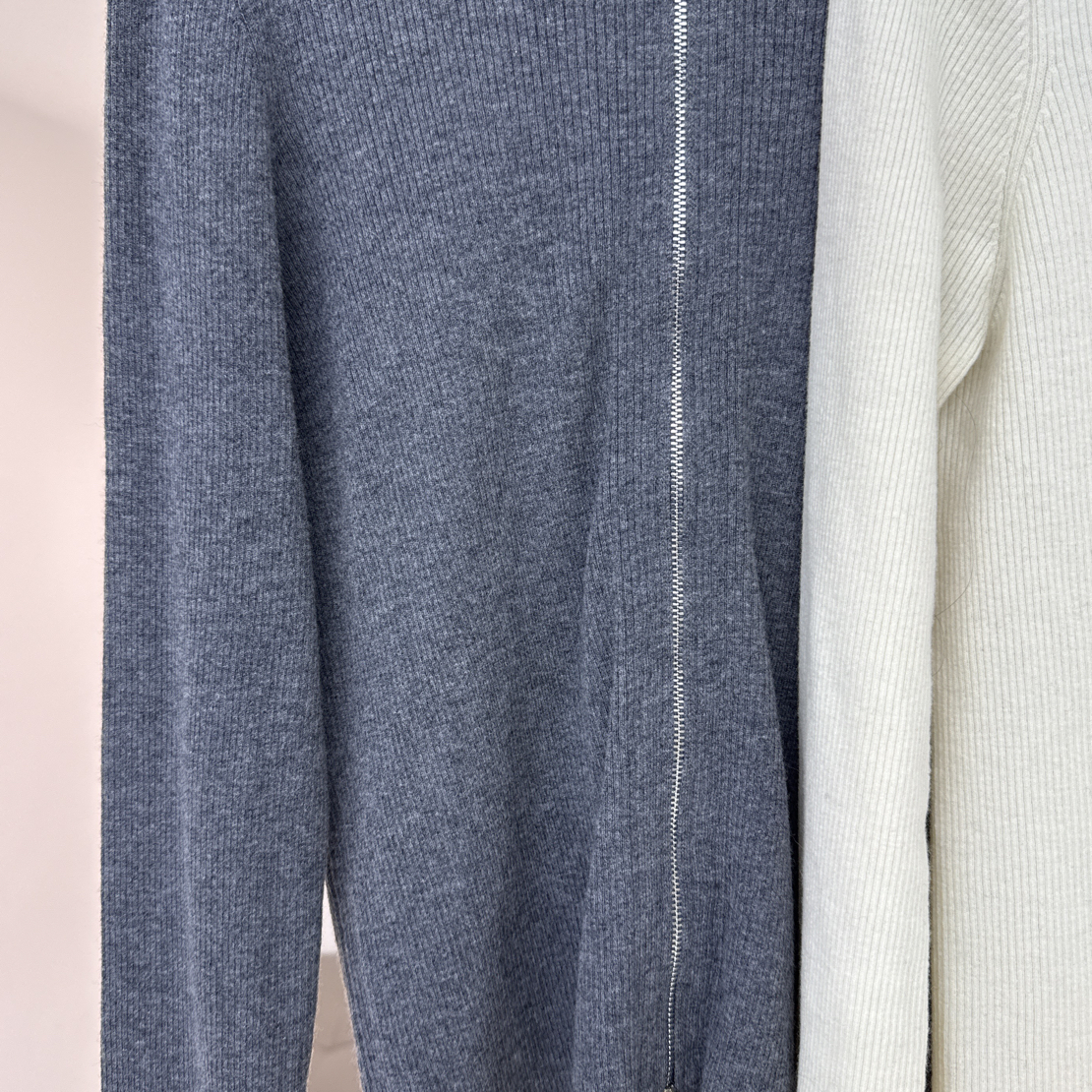 秋冬洋气半高领系腰带开叉针织衫保暖修身