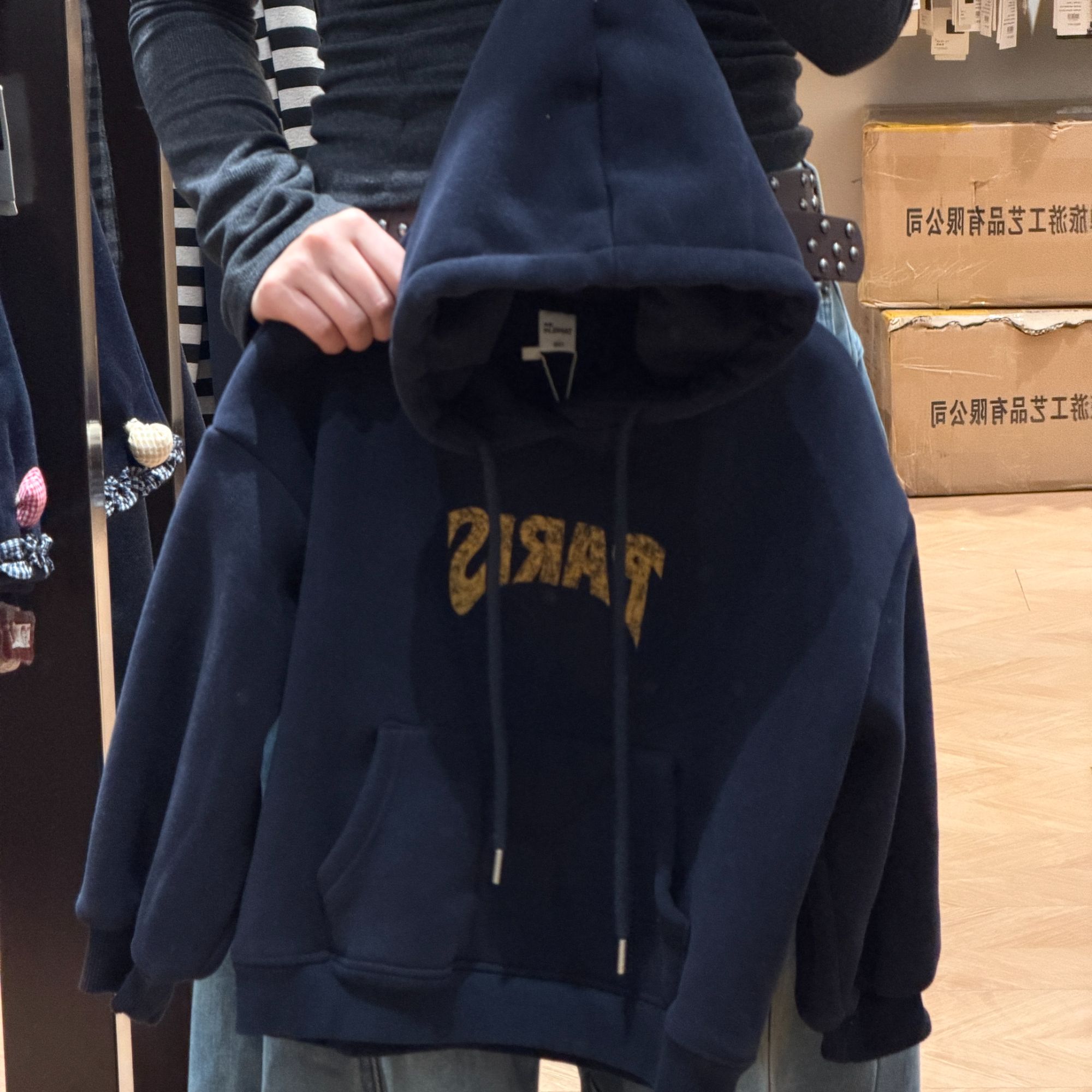 2025冬季加绒儿童卫衣韩版连帽上衣-0065