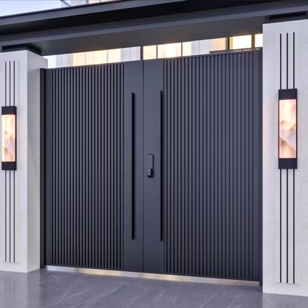 铝合金庭院大门农村自建房铁艺花园院子双开门不锈钢电动门