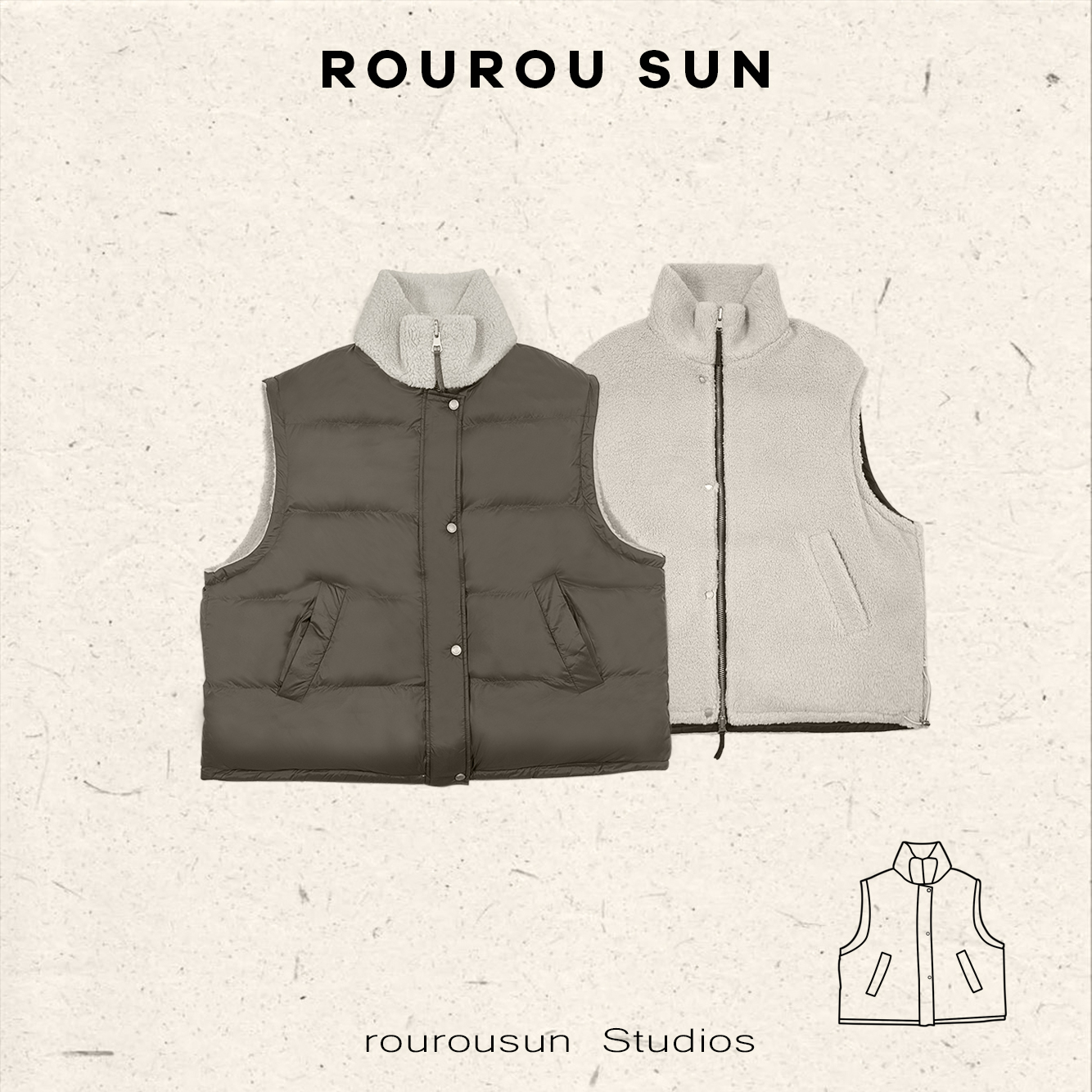 50089冬款女装韩版宽松立领简约百搭两面穿休闲慵懒保暖棉衣马甲