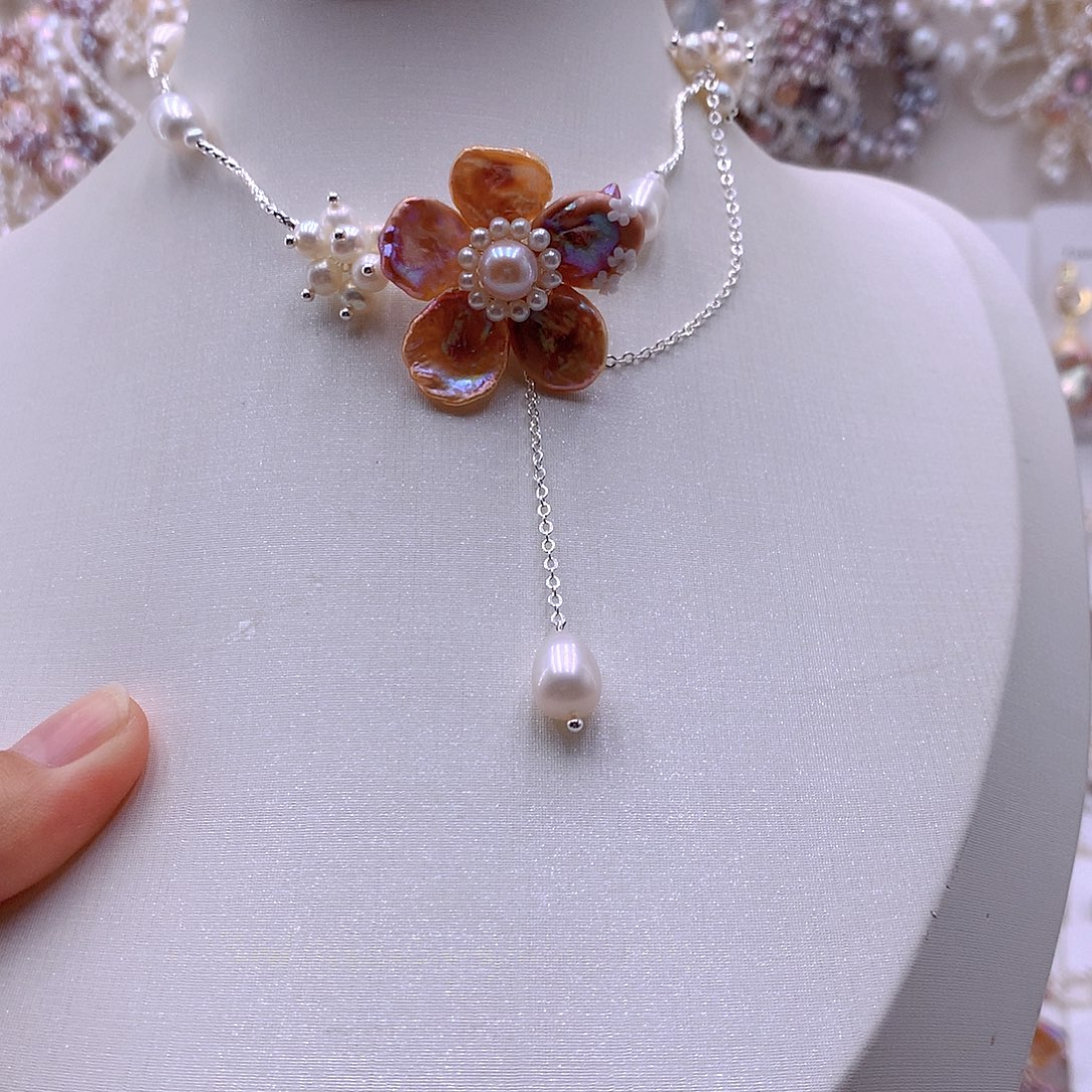 淡水珍珠耳饰未镶嵌项链