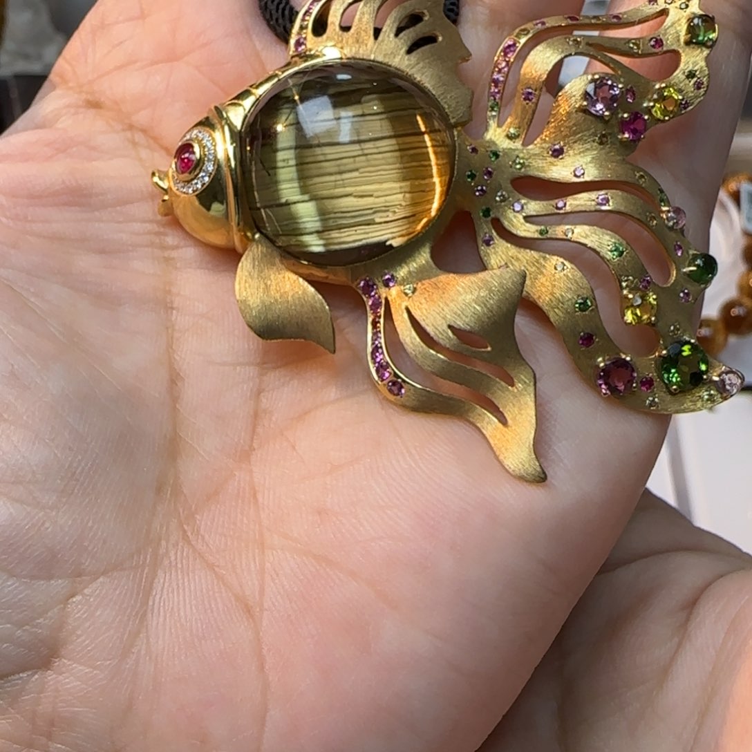 水晶吊坠18K金镶嵌JP37384成