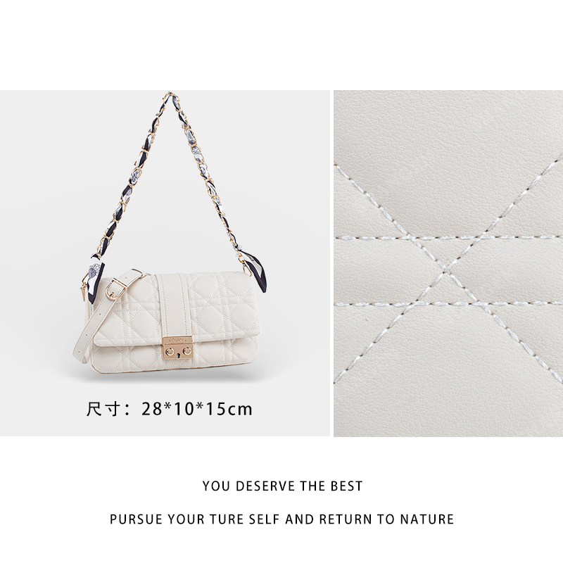 【尚恩CC】QYX-98157-米白色-轻奢百搭腋下新款斜跨女包