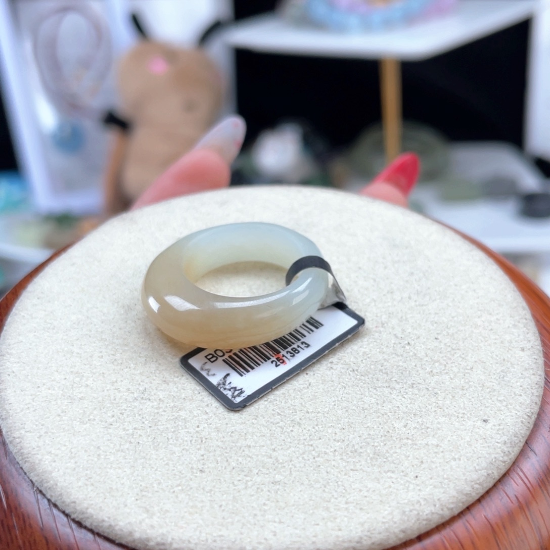 ，***和田玉未镶嵌戒指o34半山水糖馒头17.4