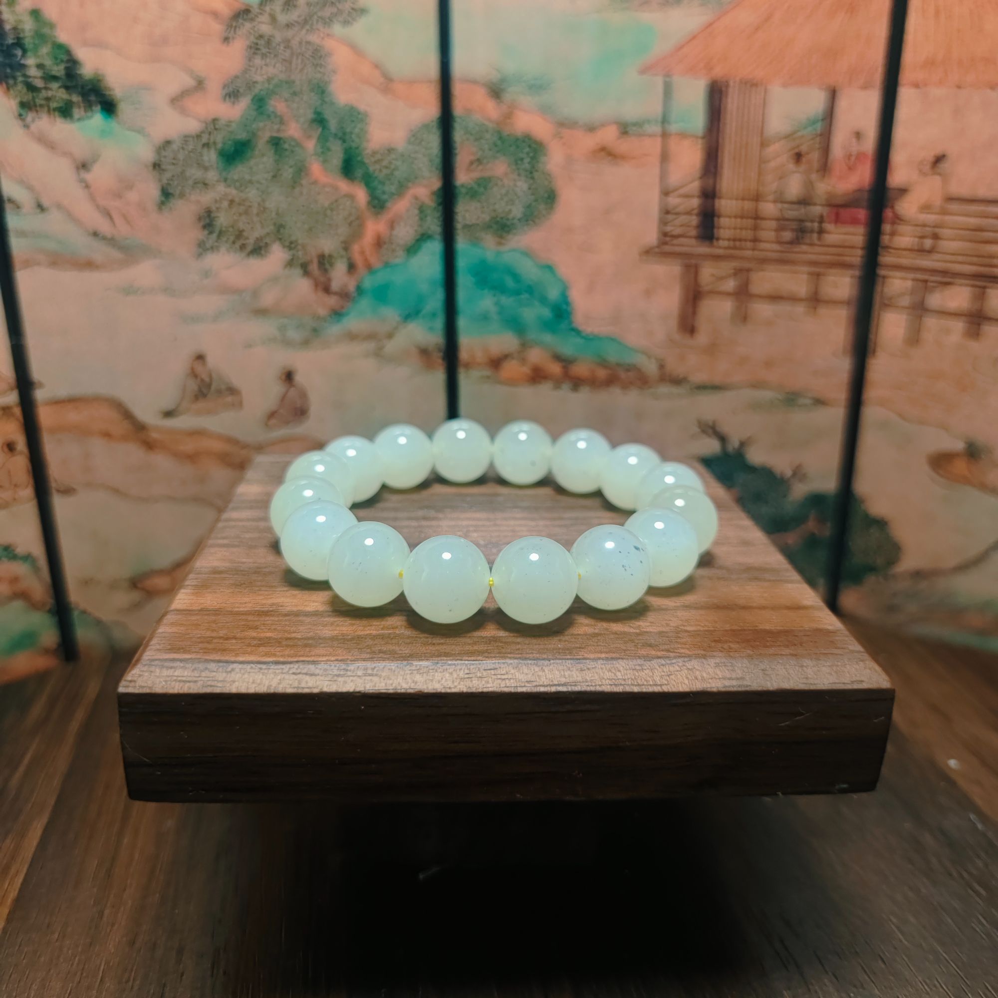 A和田玉圆珠手串（卡12）2268