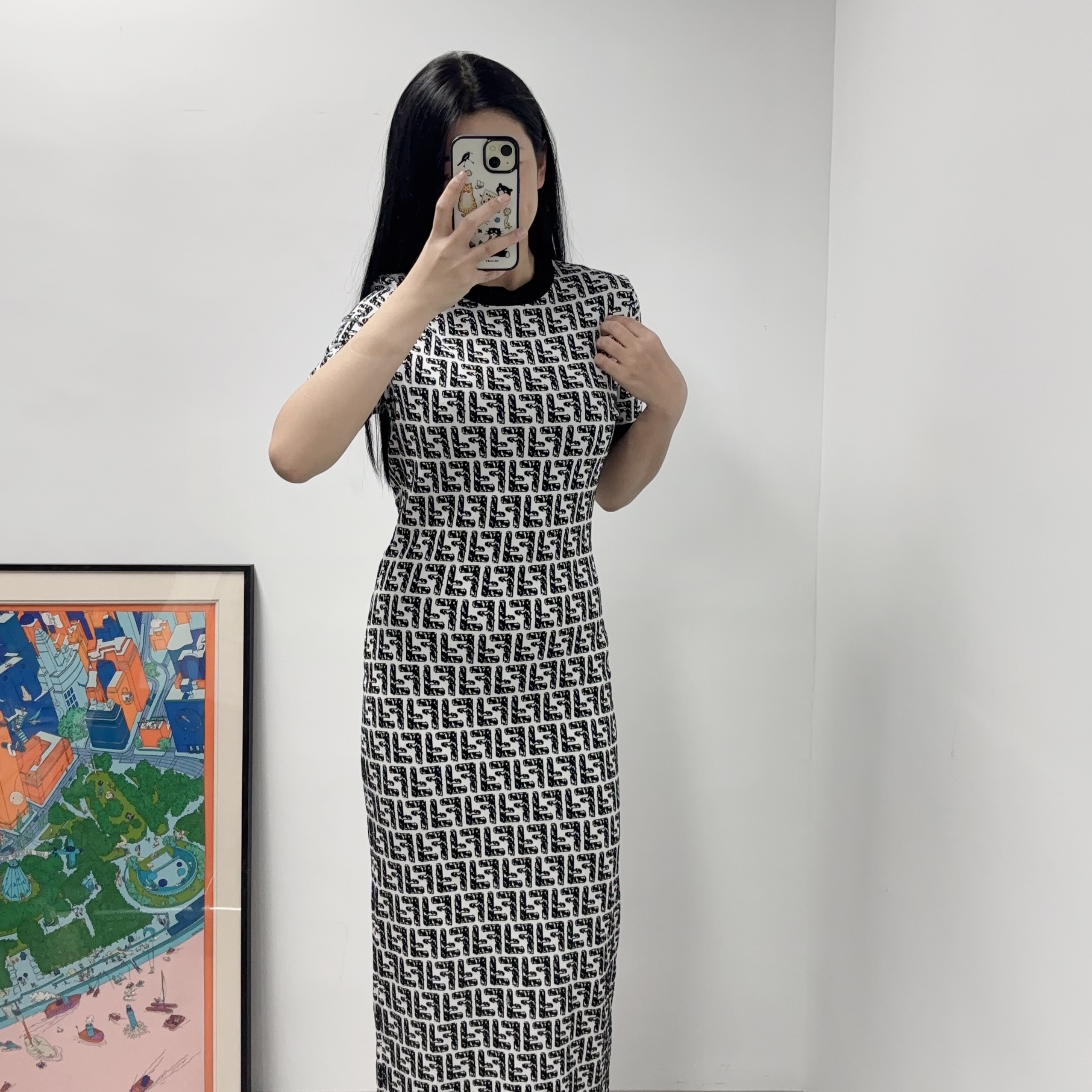 95新 FENDI/芬迪 麦殿/加州限定女款连衣裙38码/250321VWBDY04