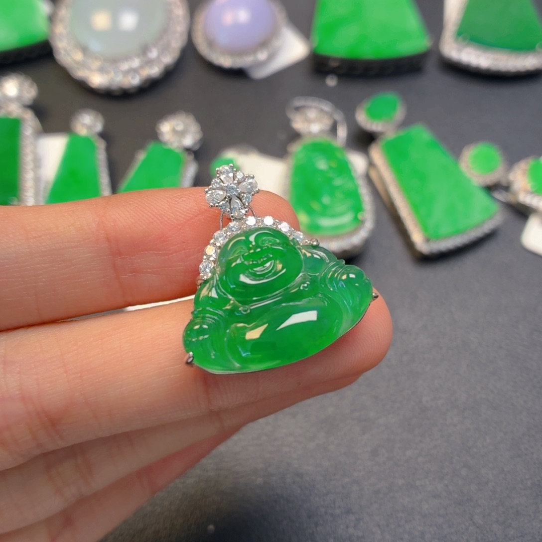 翡翠银S925镶嵌颈饰