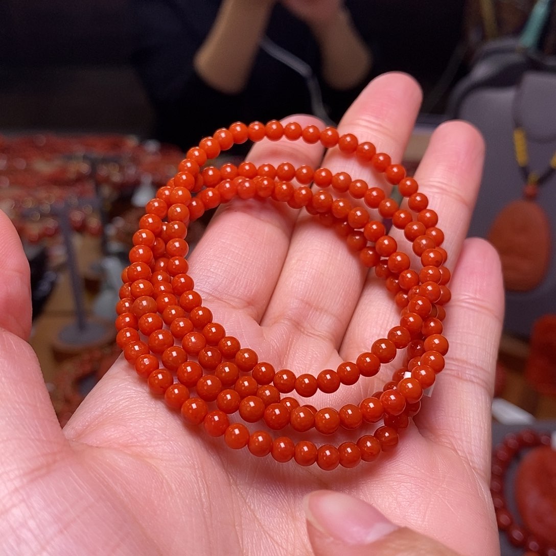 南红玛瑙多圈4m m未镶嵌