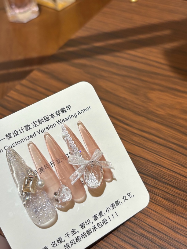 『初恋感』一黎CHUANDAIJIA设计款纯手工穿戴甲/可拆卸穿戴甲片